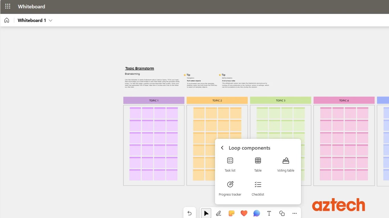 Loop component in whiteboard